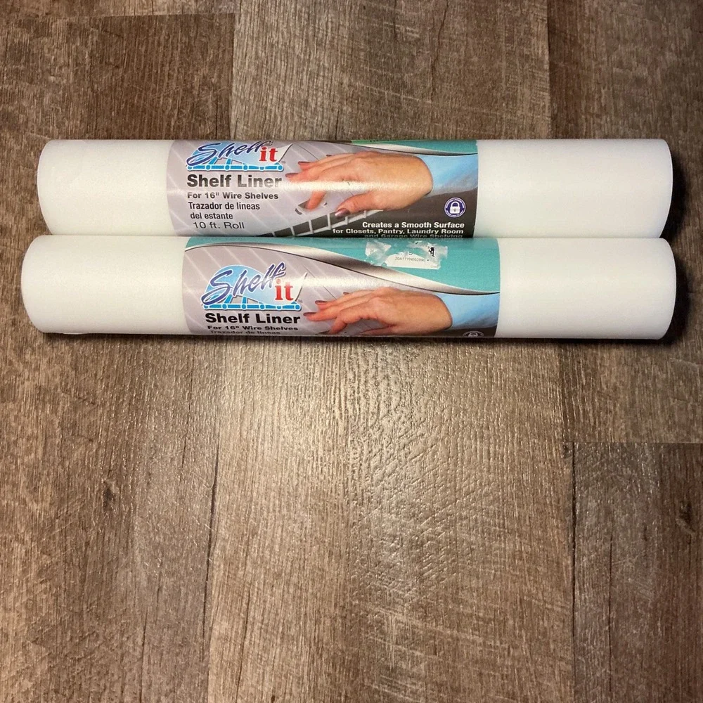 Shelf It Shelf Liner for 16 Inch Wire Shelves 10 ft Roll‎ White Smooth Surface